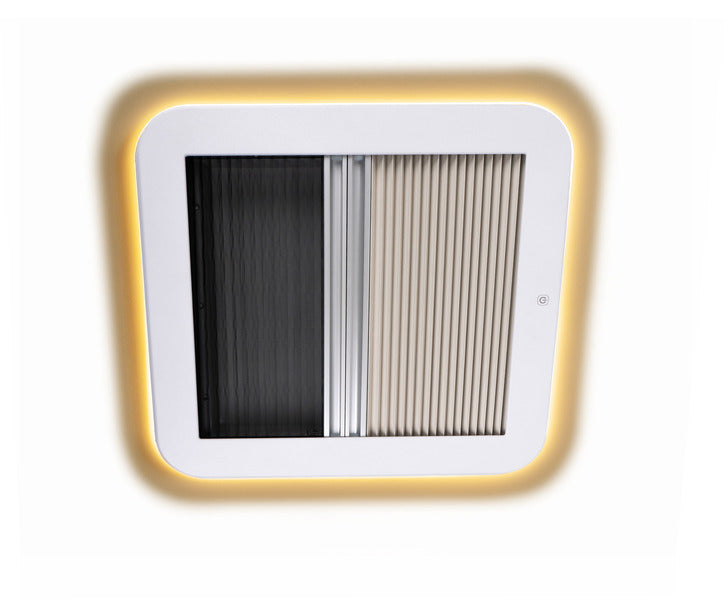 Lanterneau avec éclairage LED 40x40 cm, y compris store et moustiquaire