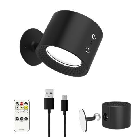 LED spotlight dimmable with rechargeable battery and night function, 3 different white, USB-C