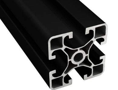 Aluprofil 40mm x 40mm, 1850mm lang, mit Nut, schwarz