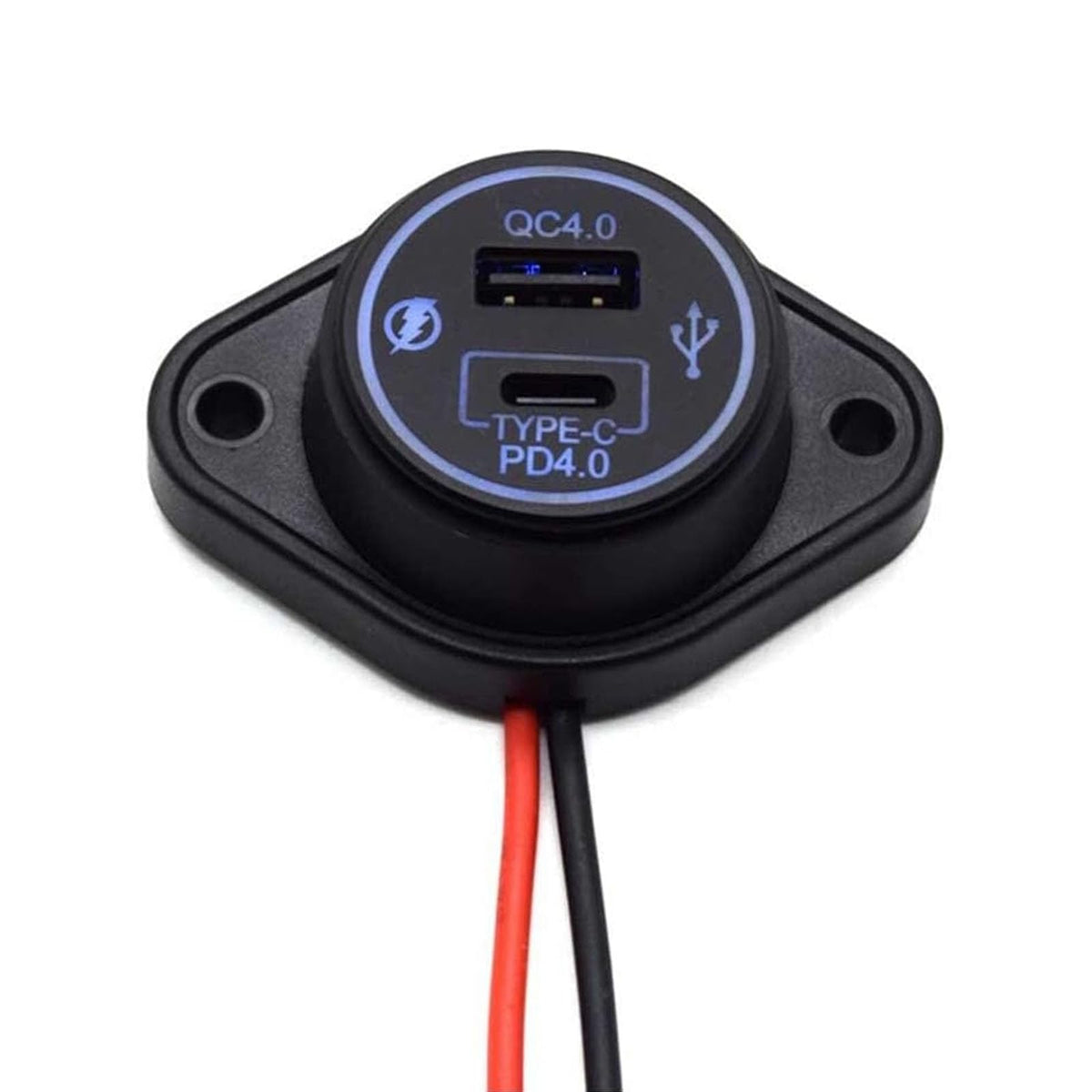 Aufputz USB A QC4.0/ USB-C PD4.0, inkl. Montageplatte
