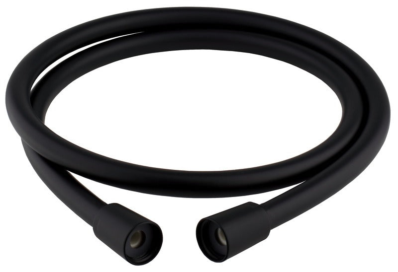 Flexible de douche - Tissu noir, 1,6 m avec écrous 1/2