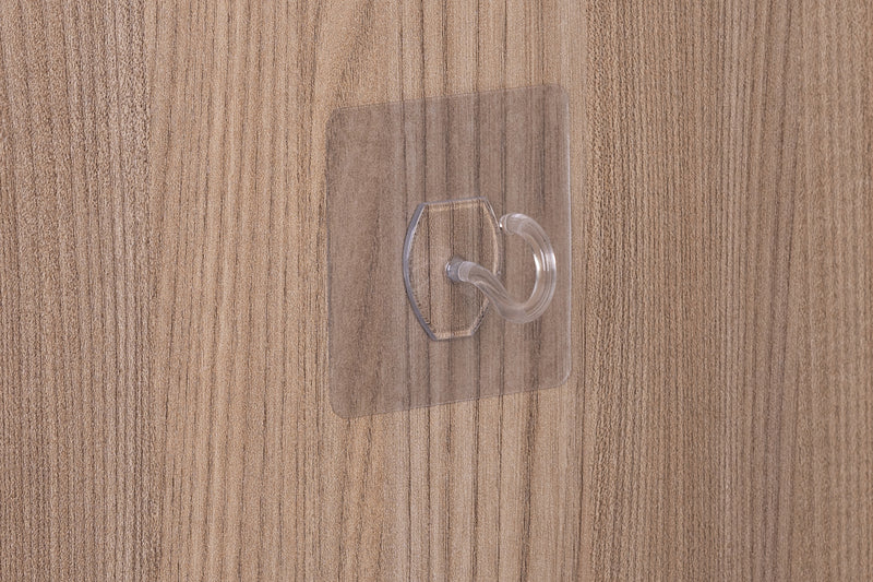 Camp4 MAGIC HOOKS Rundhaken transparent, selbsthaftend an Holzwand