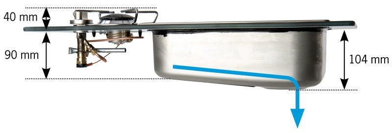 Combiné évier-cuisinière Vanstream - 1 feu avec verre sécurit