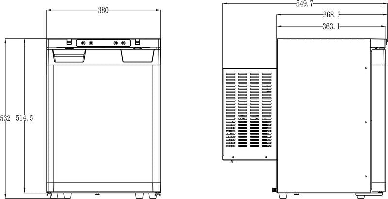 Réfrigérateur encastrable à compresseur LR40L avec unité de compression déplaçable