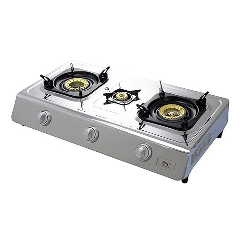 NGB-300 Réchaud à gaz en acier inoxydable de haute qualité 3 feux GPL Cuisinière de camping