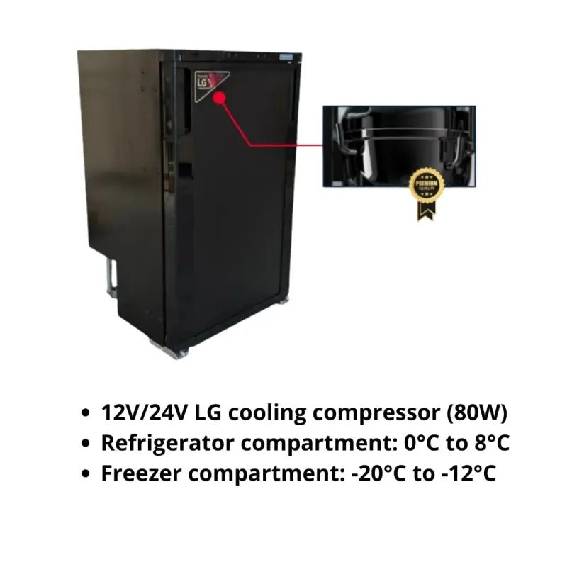 Kompressor-Einbaukühlschrank PUNDMANN 85 l, Türe von beiden Seiten öffenbar