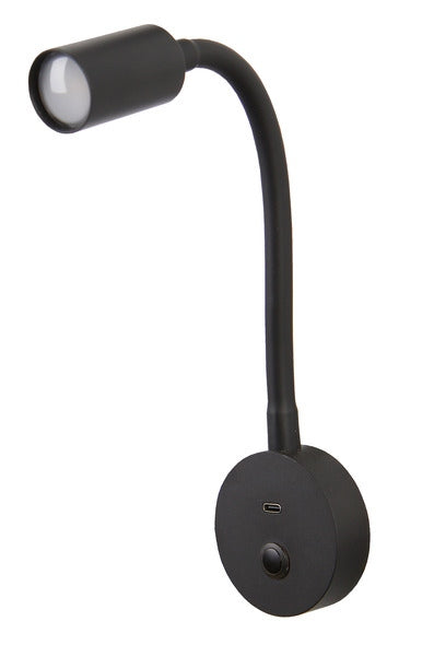 LED-Schwanenhalsleuchten mit flexiblem Arm, Nachtlicht und USB-C - Armlänge 200 mm