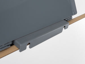 Faltbarer Mülleimer / Abfalleimer mit Deckel zum Einhängen - 8 l, H29 x B25,5 x T9,5/18,5cm grau/weiß