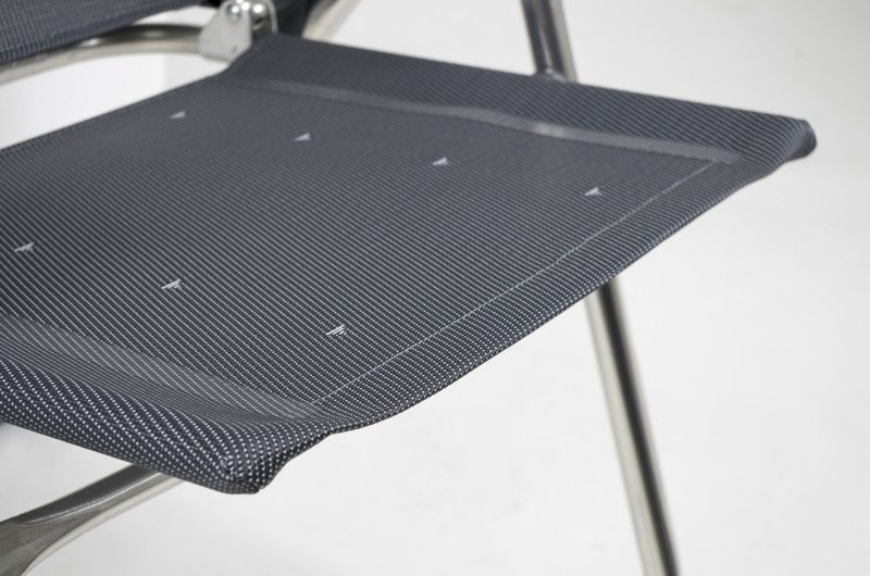 Crespo Chaise de camping AL-213 - extra compacte, gris foncé, appui-tête coulissant