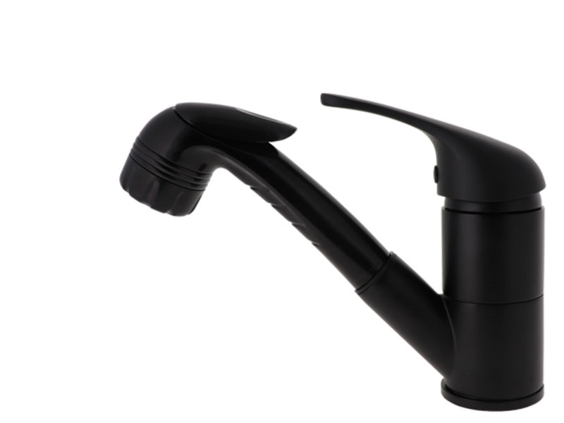 Mitigeur KING avec douche extensible JENNY noir mat, douche