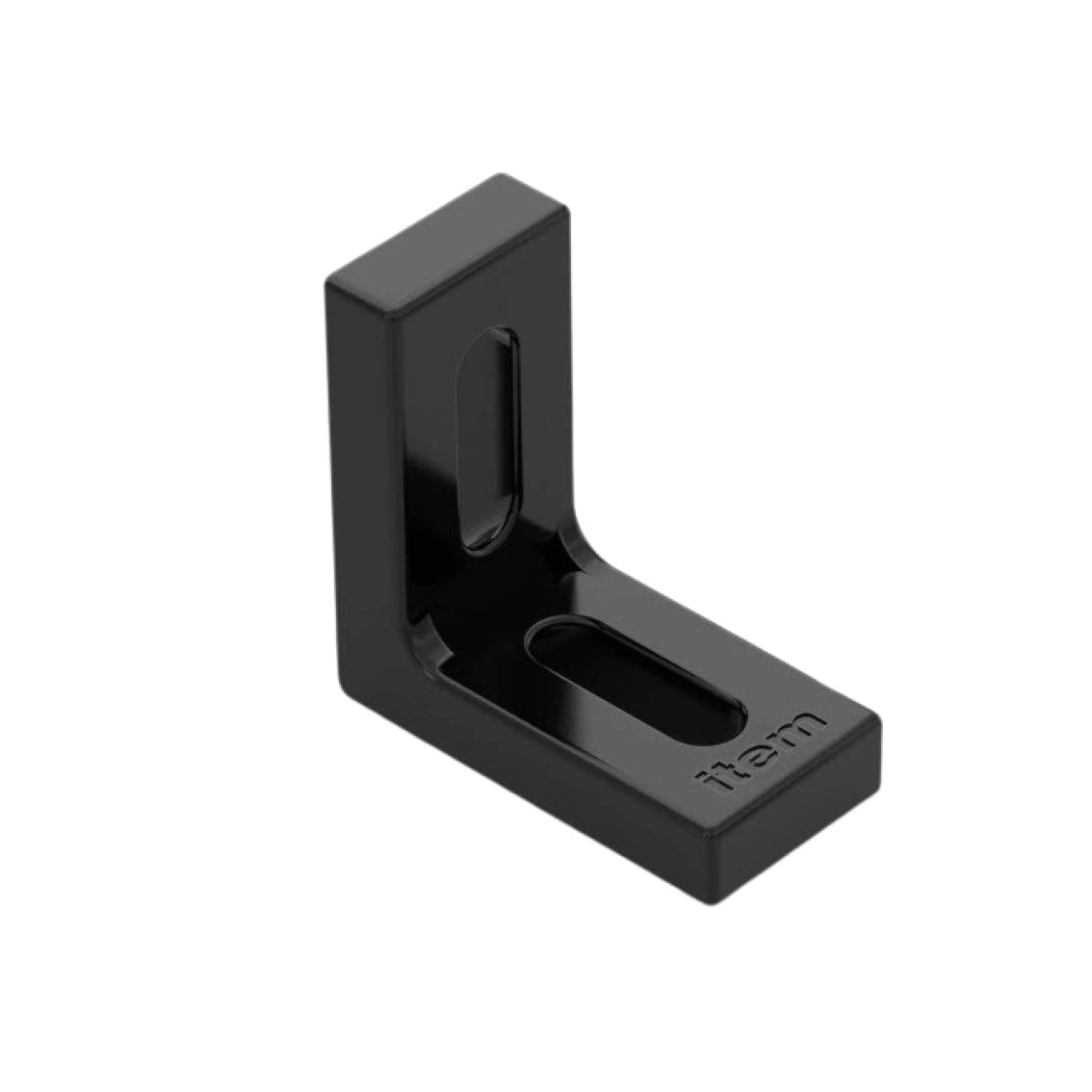 Staffa di montaggio 40 x 40 con foro asolato, nero