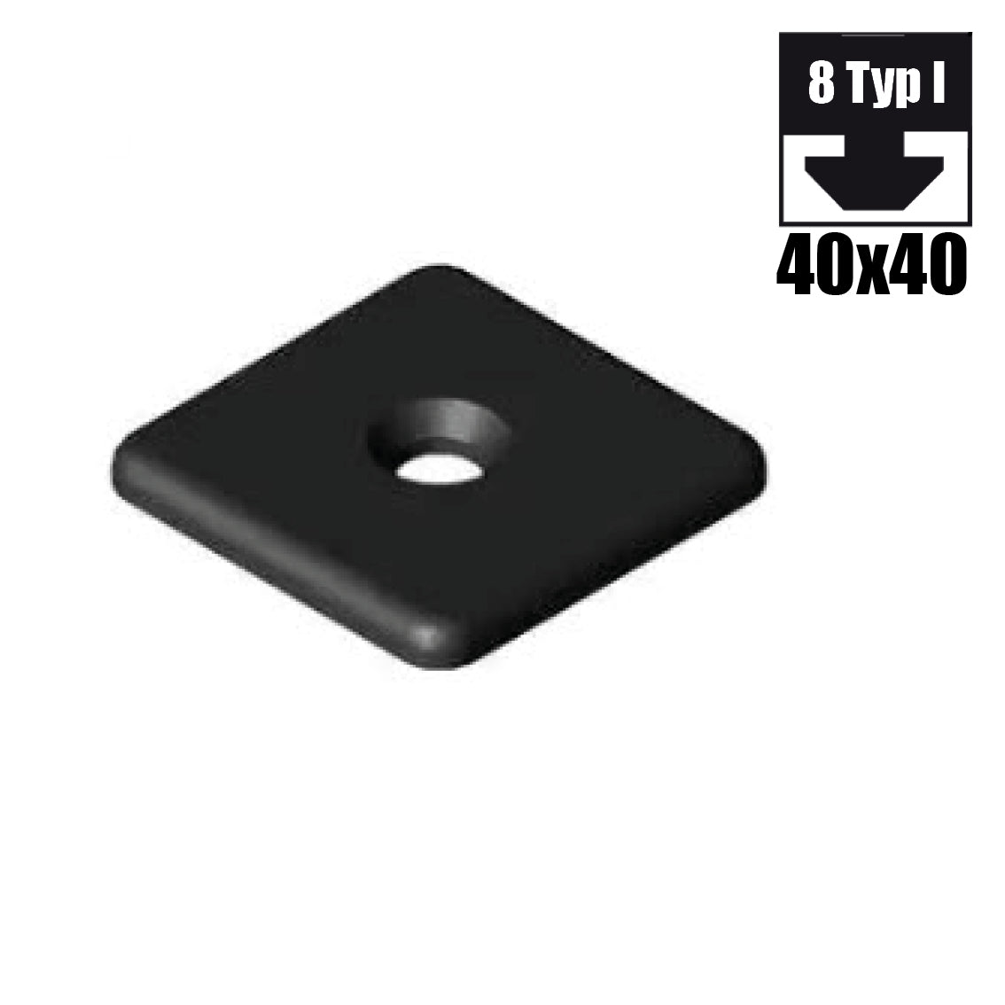 Cache 8, 40 x 40 noir, alu