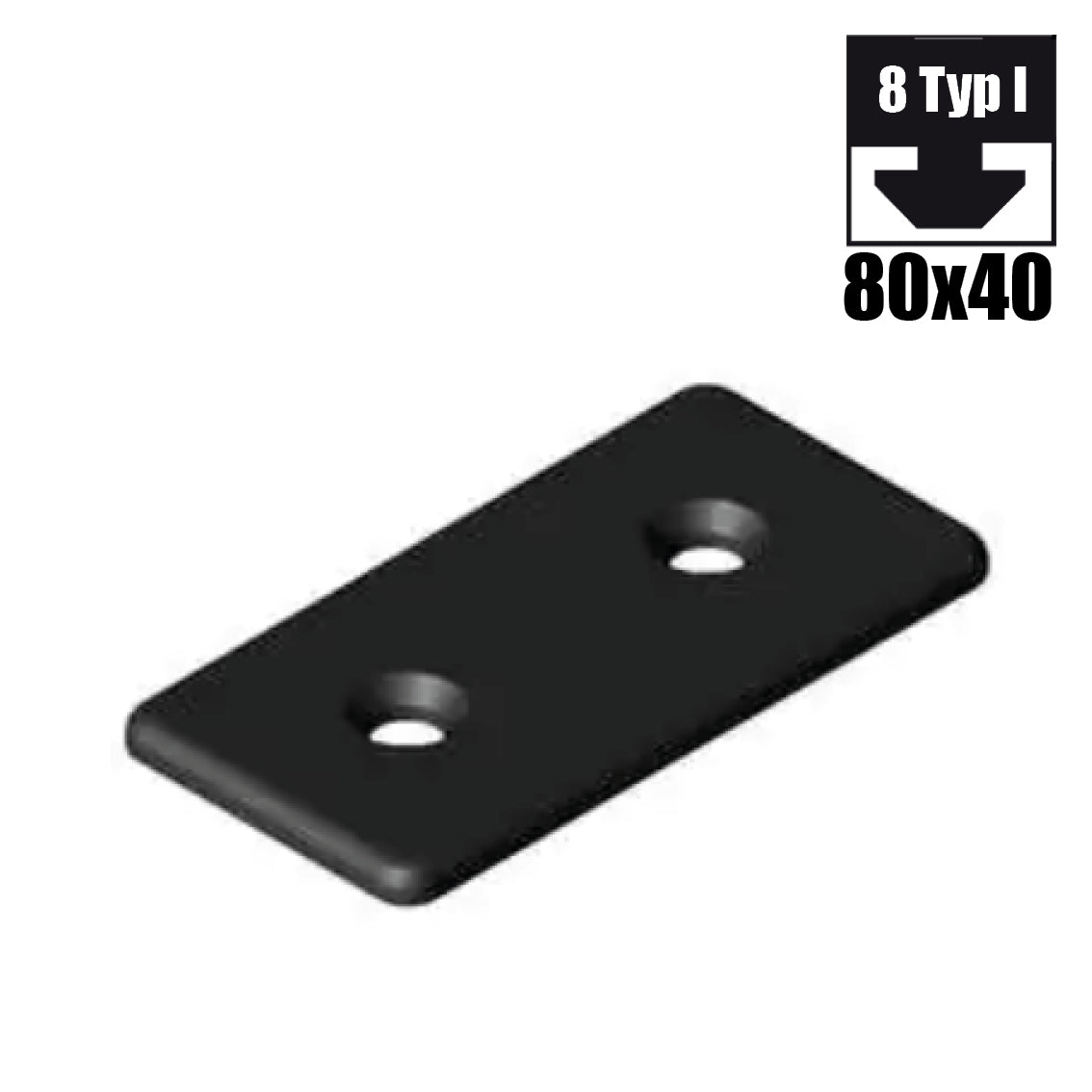 Cache 8, 80 x 40 noir, alu