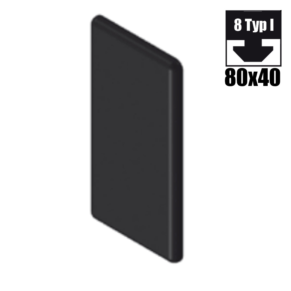 Copriprofilo nero, a clip, 40 x 40 o 40 x 80