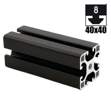 Laden Sie das Bild in den Galerie-Viewer, Aluprofil 40mm x 40mm, 1850mm lang, mit Nut, schwarz