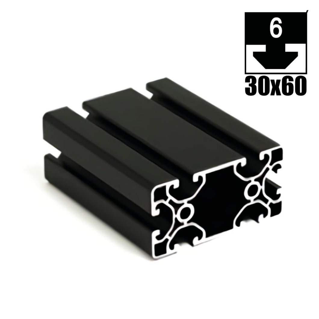Aluprofil ECO, 30mm x 60mm, 1850mm lang, mit Nut, schwarz