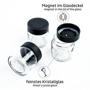 Silwy Feinkost-Magnetgläser BLACK & CLASSY 125 ml