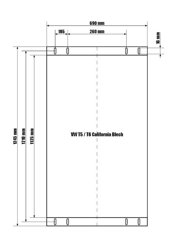 Abgebogenes Aluminium Blech für Solaranlage auf T5 / T6 California