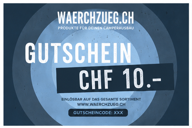 Gutschein für gesamten Shop, 10.- / 20.- / 50.- / 100.- / 200.- / 300.- / 500.-