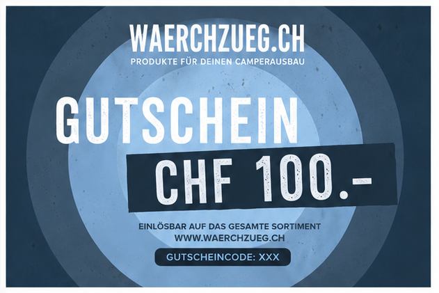 Gutschein für gesamten Shop, 10.- / 20.- / 50.- / 100.- / 200.- / 300.- / 500.-
