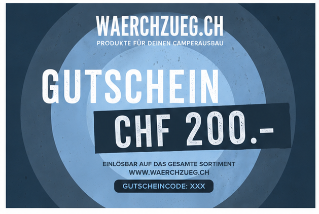 Gutschein für gesamten Shop, 10.- / 20.- / 50.- / 100.- / 200.- / 300.- / 500.-