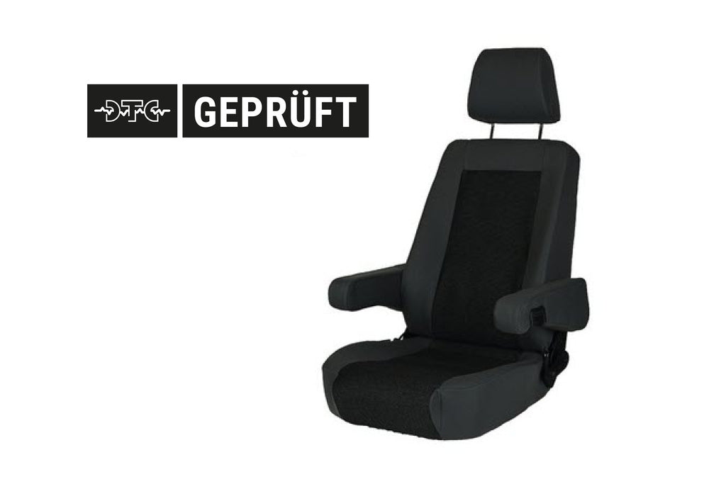Pilotensitz S 6.1 - mit Bezug Tavoc 2 Grau/Schwarz