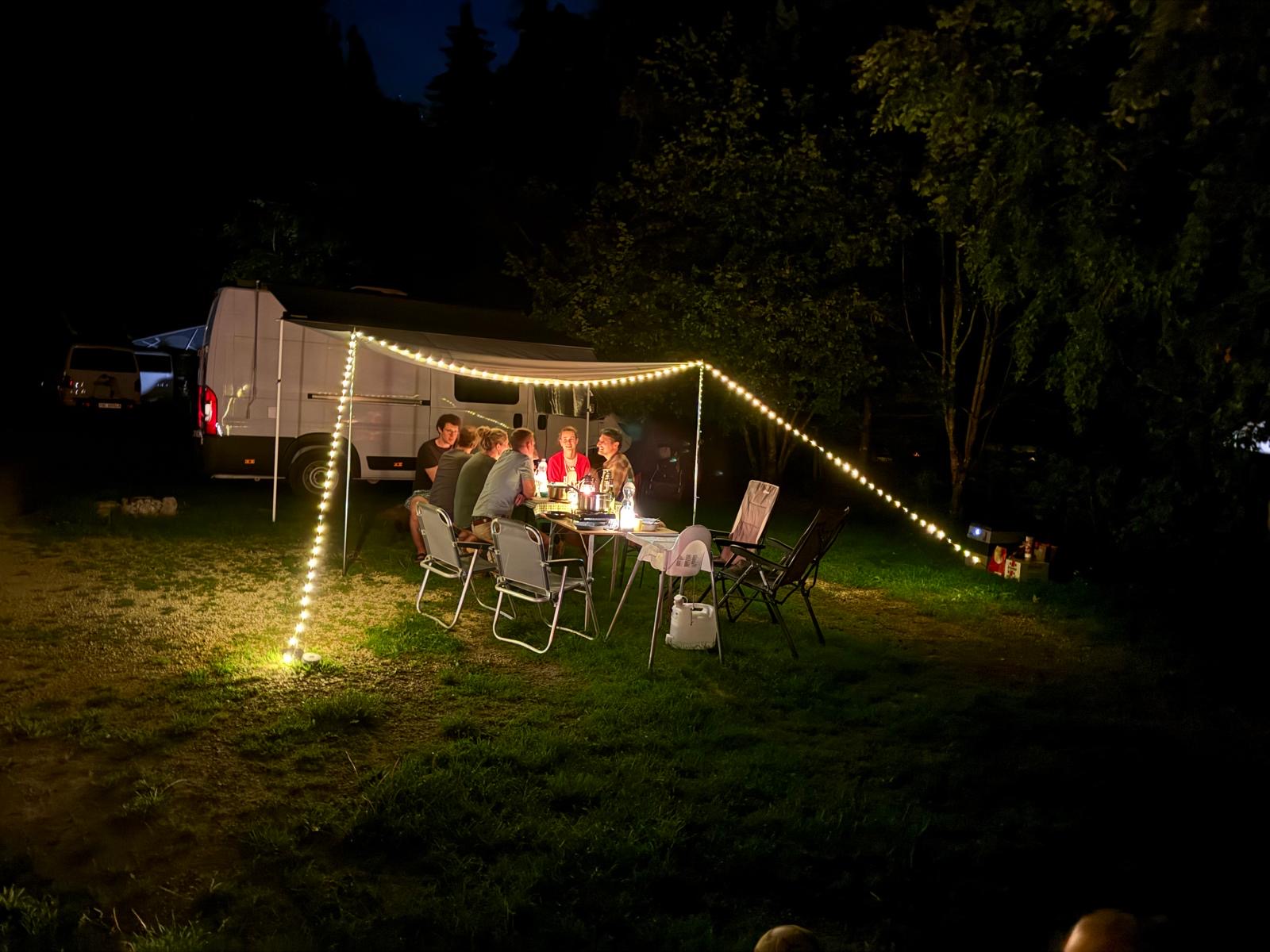 dachzelt lichterkette Led Campinglampe, 10m Lichterkette Aufrollbar, Zwei Beleuchtungsmodi,