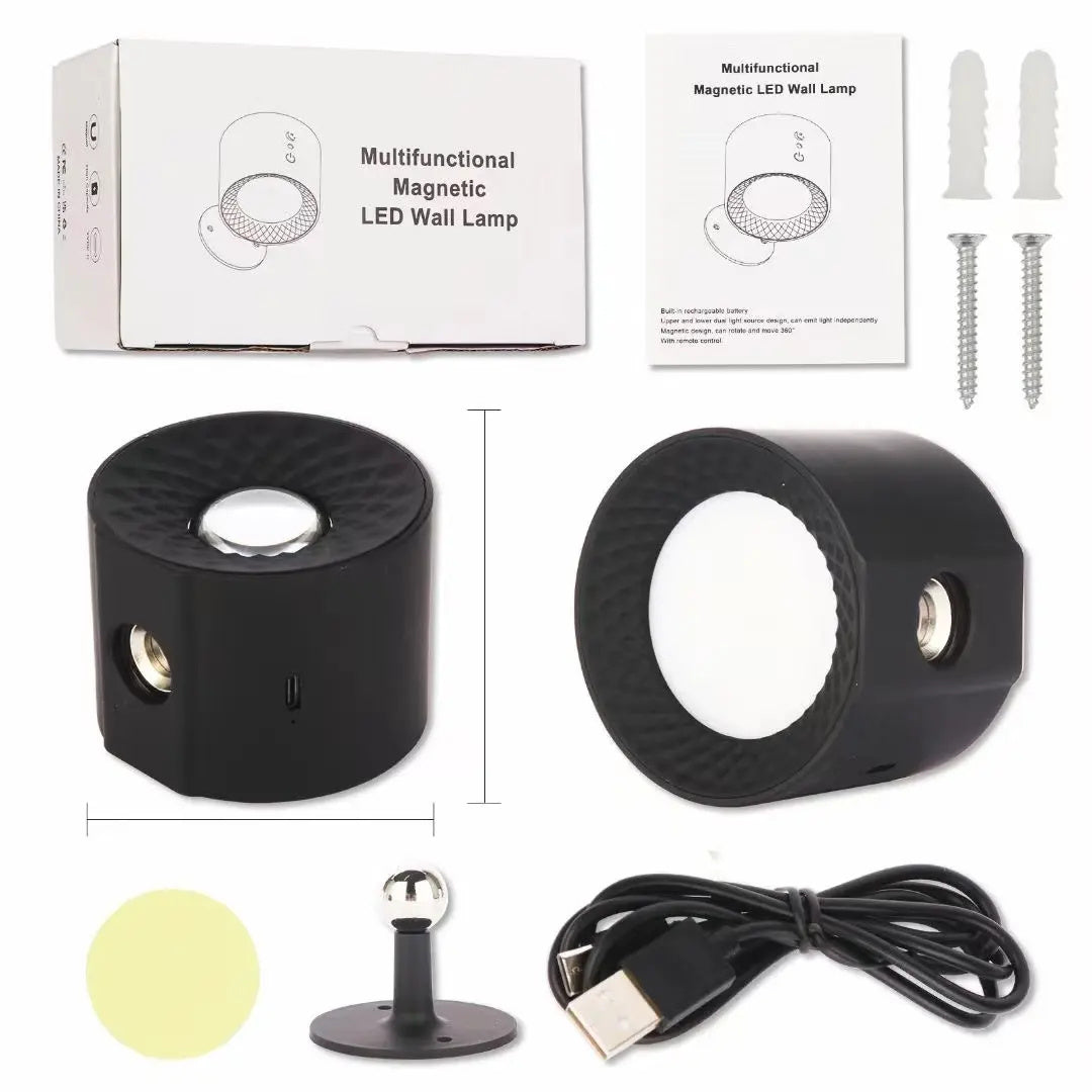 LED spotlight dimmable with rechargeable battery and night function, 3 different white, USB-C