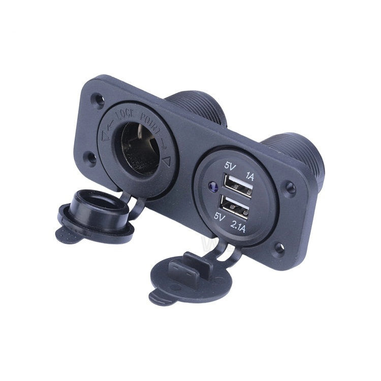 Zigarettenanzünder Steckdose 12V, USB 2.1A/1A und Zigarettenbuchse / USB Panel