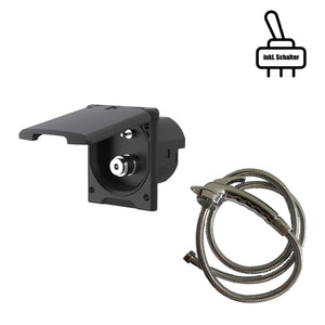Aussendusche mit 12V Schalter und Schnellverbinder, inkl. Duschbrause