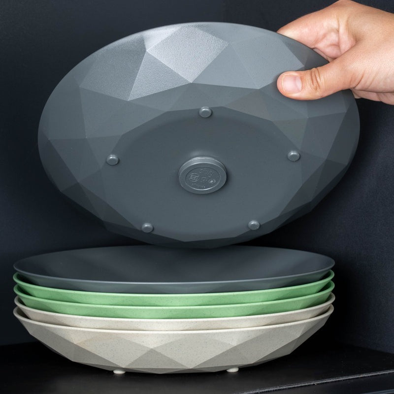 Silwy Magnet-Kunststoffteller GREY ⌀ 24 cm, 2Stk., Grau oder Grün