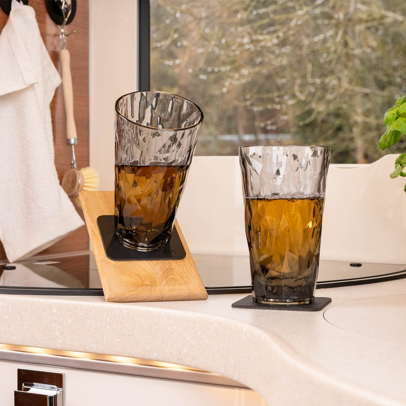 Silwy Verres en plastique magnétiques LONGDRINK GREY 6 verres magnétiques + 6 pastilles de nano gel en métal BLACK