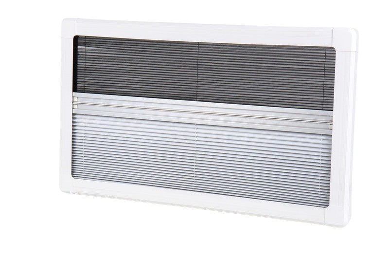Store intérieur pour fenêtres Compact et Fusion, occultation et moustiquaire avec cadre, blanc