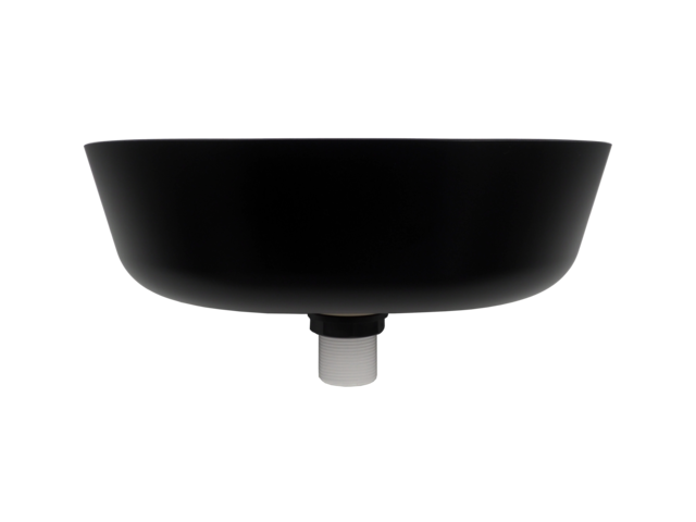 Waschbecken CASTAGNARI halboval aus Ocritech mit Druckablauf Farbe schwarz / weiss matt