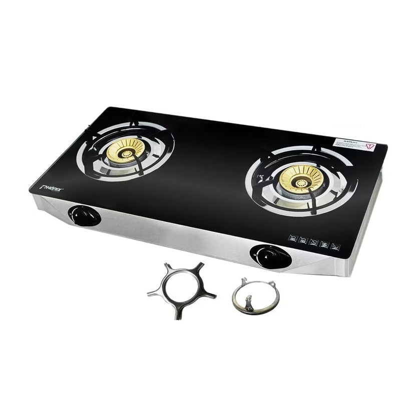 Cucina a gas in vetro a 2 fuochi PS-2 Cucina a gas GPL con pilota di sicurezza 8 KW