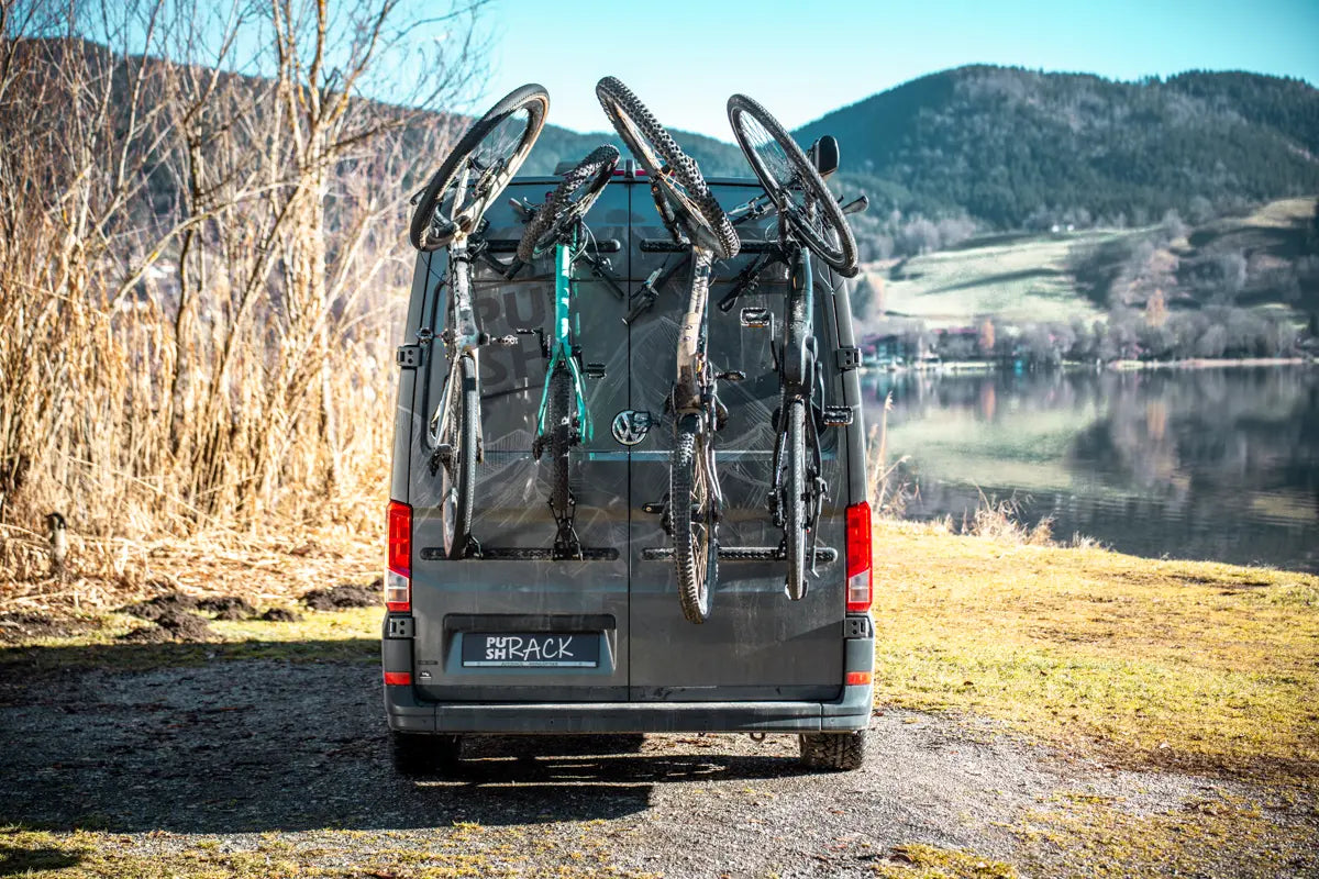 Portabiciclette PUSHrack V2 / portabiciclette per quasi tutti i tipi di furgone, adatto alle biciclette elettriche.
