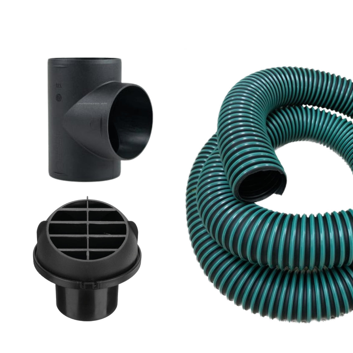 Set 60mm für Dieselstandheizung mit Y-Stuck, 2 Auslasser und Kunststoffrohr