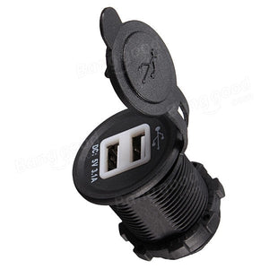 OHNE BELEUCHTUNG 12V USB-Port- Steckdose, 2x USB-A