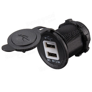 OHNE BELEUCHTUNG 12V USB-Port- Steckdose, 2x USB-A