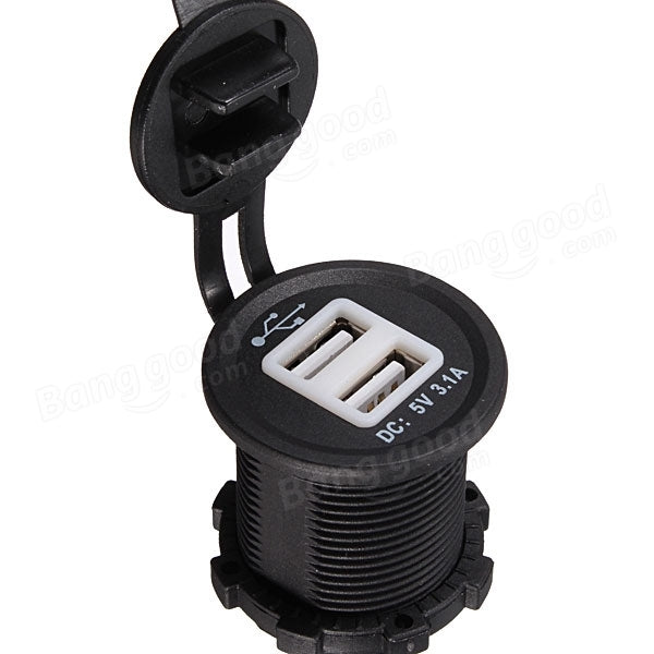 OHNE BELEUCHTUNG 12V USB-Port- Steckdose, 2x USB-A