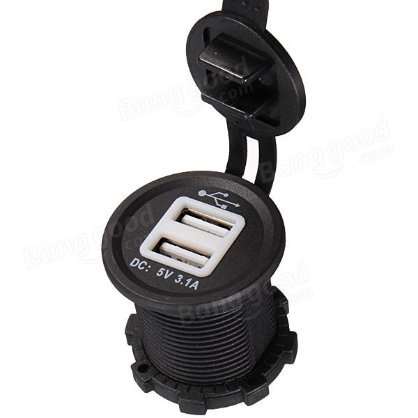 OHNE BELEUCHTUNG 12V USB-Port- Steckdose, 2x USB-A