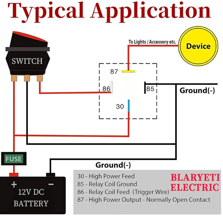 40A, 12V, 4-Pin-Relais