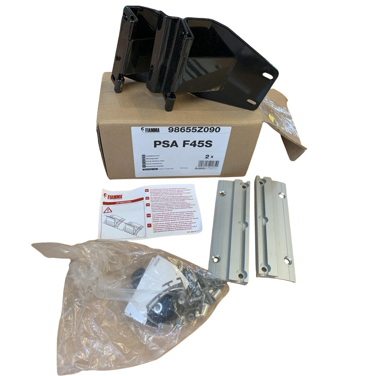 Set tenda da parete Fiamma F45S - bianco - con adattatore PSA - 263cm