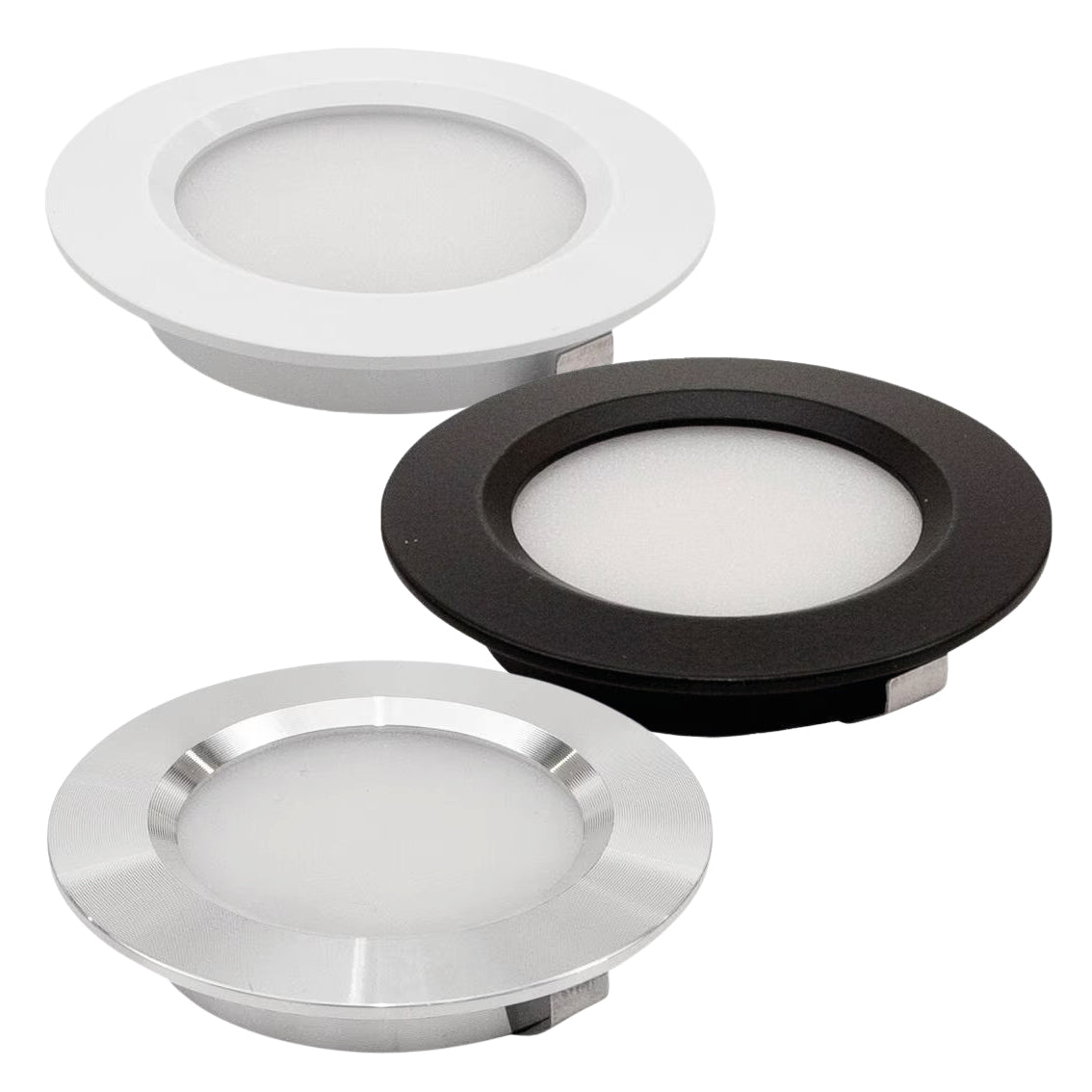 Einbau LED Leuchte Warmweiss, silber, dimmbar, 12V, silber, weiss oder schwarz