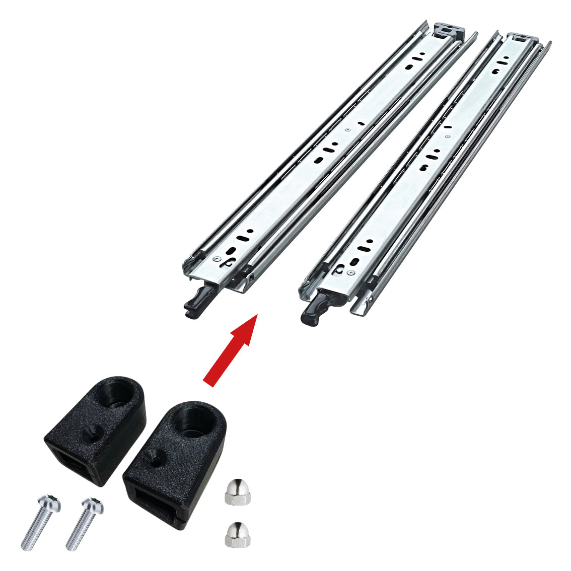 Adapter for single-lever handle for heavy-duty rails, various versions