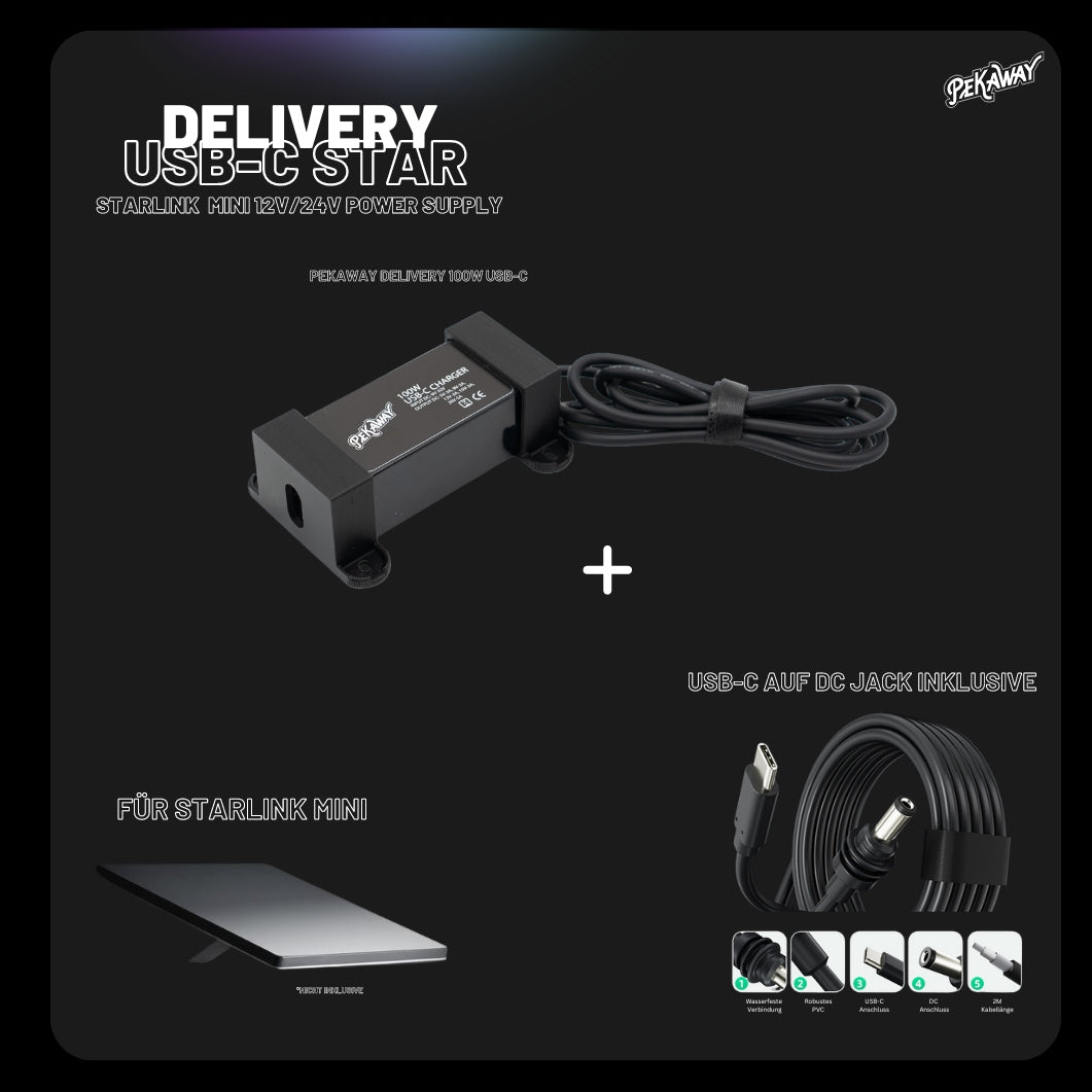Pekaway Delivery USB-C - Starlink Mini Edition