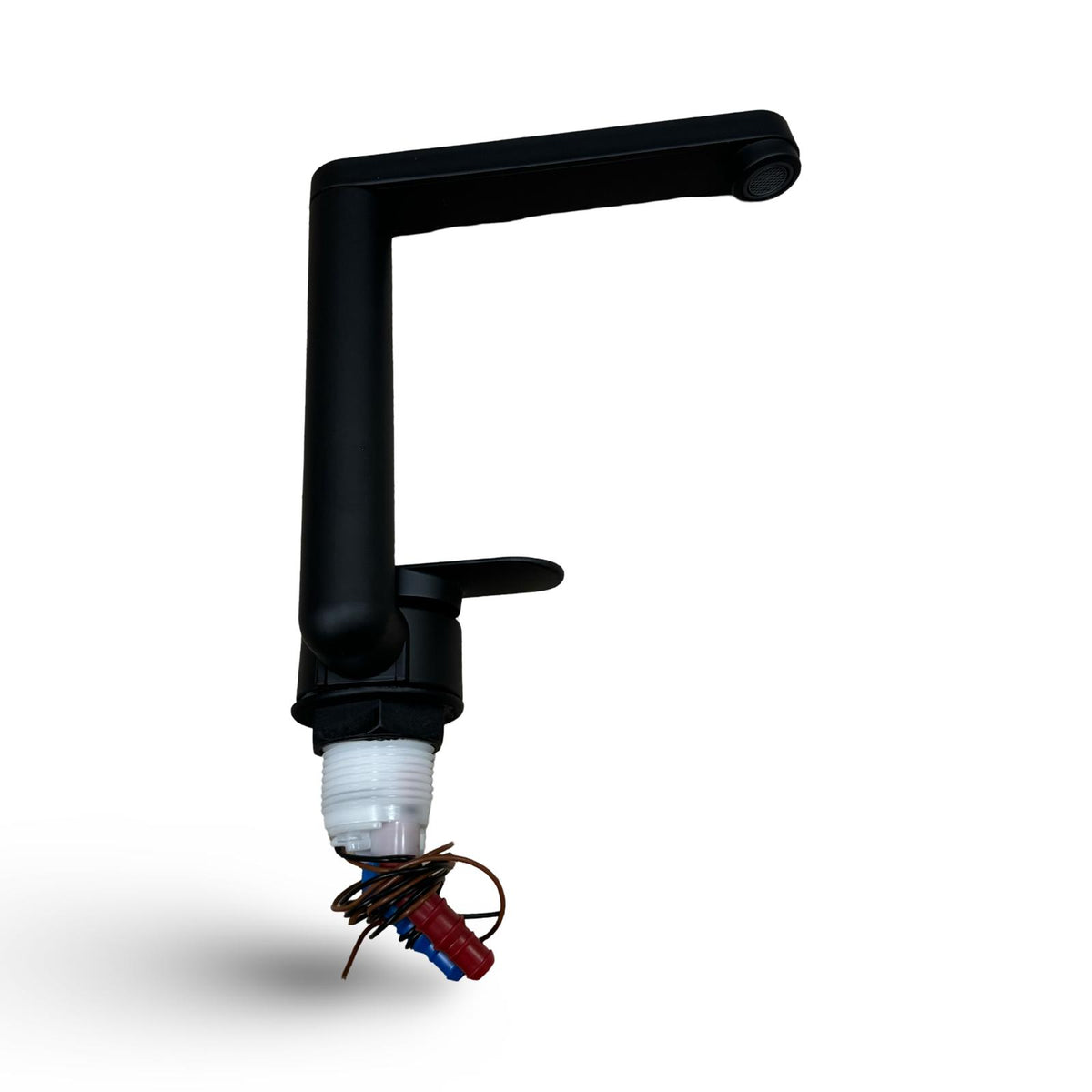 Rubinetto miscelatore Reich Twister nero, con interruttore a 12 V, acqua calda e fredda