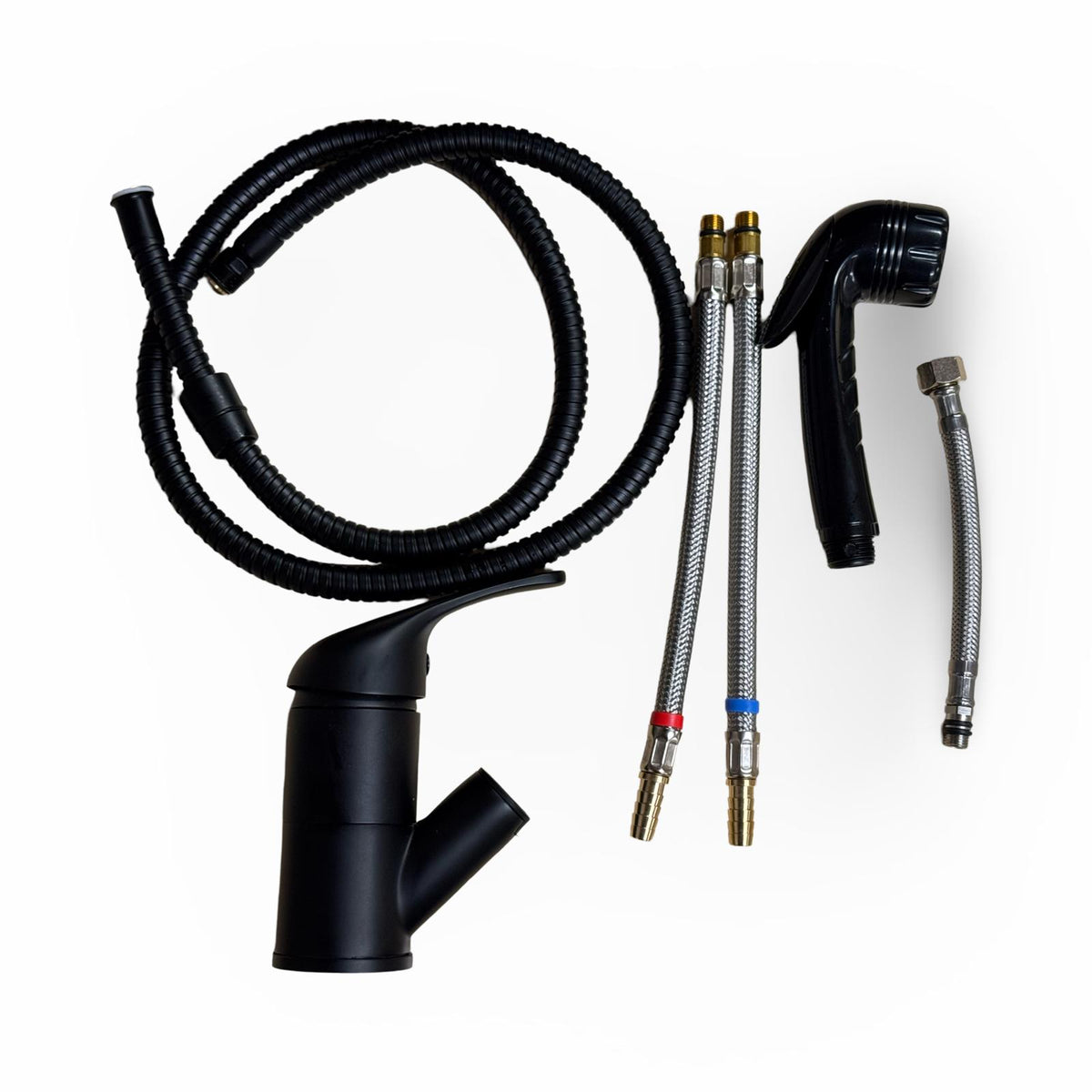 Mitigeur KING avec douche extensible JENNY noir mat, douche