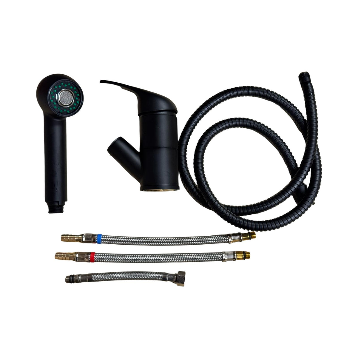 Mitigeur KING avec douche extensible ORIGINAL (jet + douchette) noir mat, robinet et/ou douche