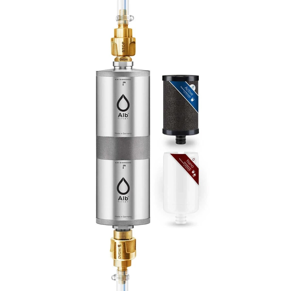Alb Filter® FUSION Active+Nano Trinkwasserfilter | Camping-Set: Travel | Edelstahl Natur